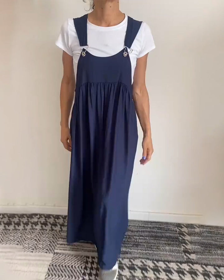 Emily™ - Chic Solid Color Suspender Dress