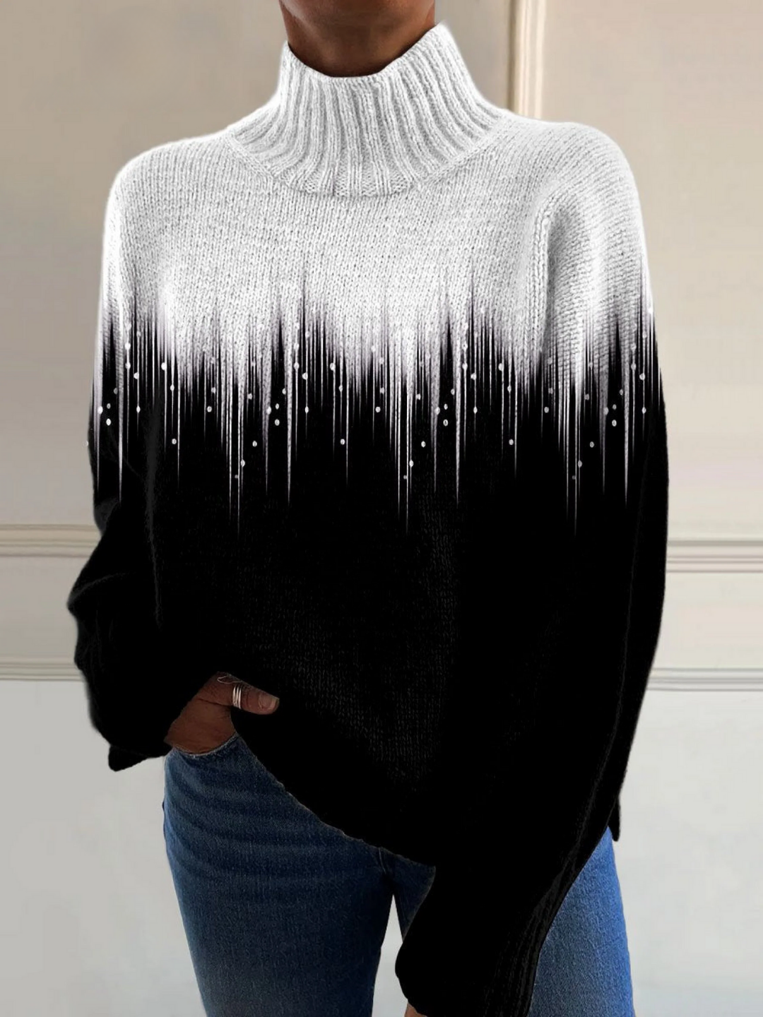 Elle | Romantic flash ray print turtleneck sweater