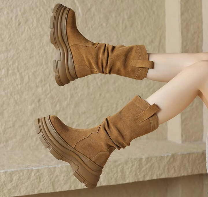 Ella – Leather Chunky Platform Boots