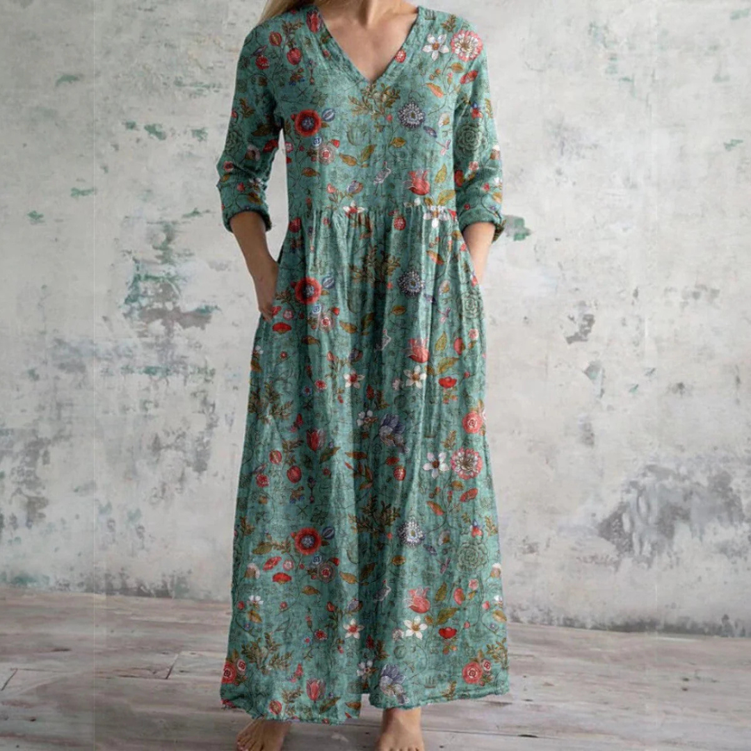 Amelia | Vintage Floral Maxi Dress