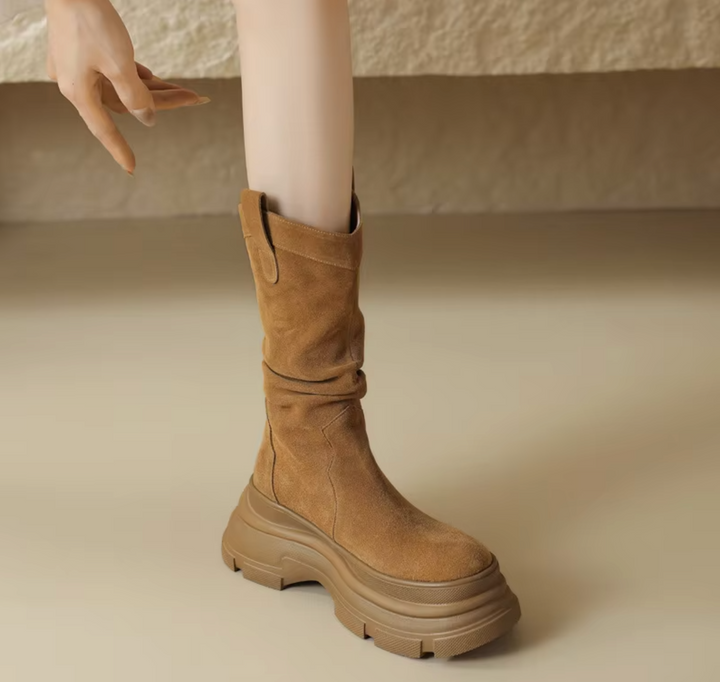 Ella – Leather Chunky Platform Boots