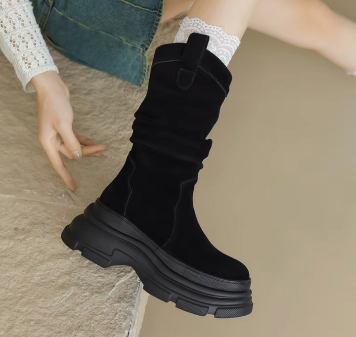 Ella – Leather Chunky Platform Boots