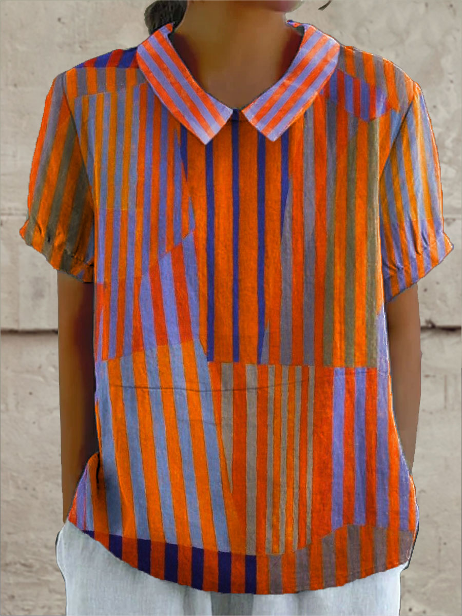 Jasmine | Geometric Stripe Shirt