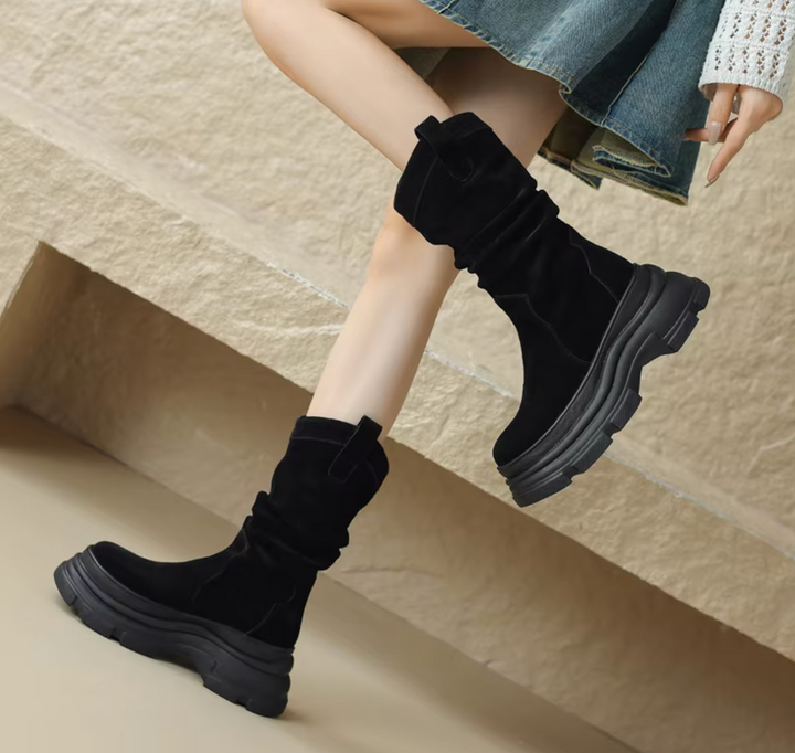 Ella – Leather Chunky Platform Boots