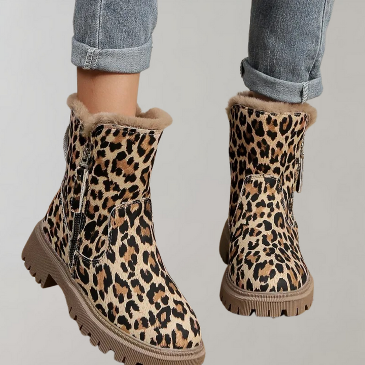 Kathy - Leopard Print Business Boots