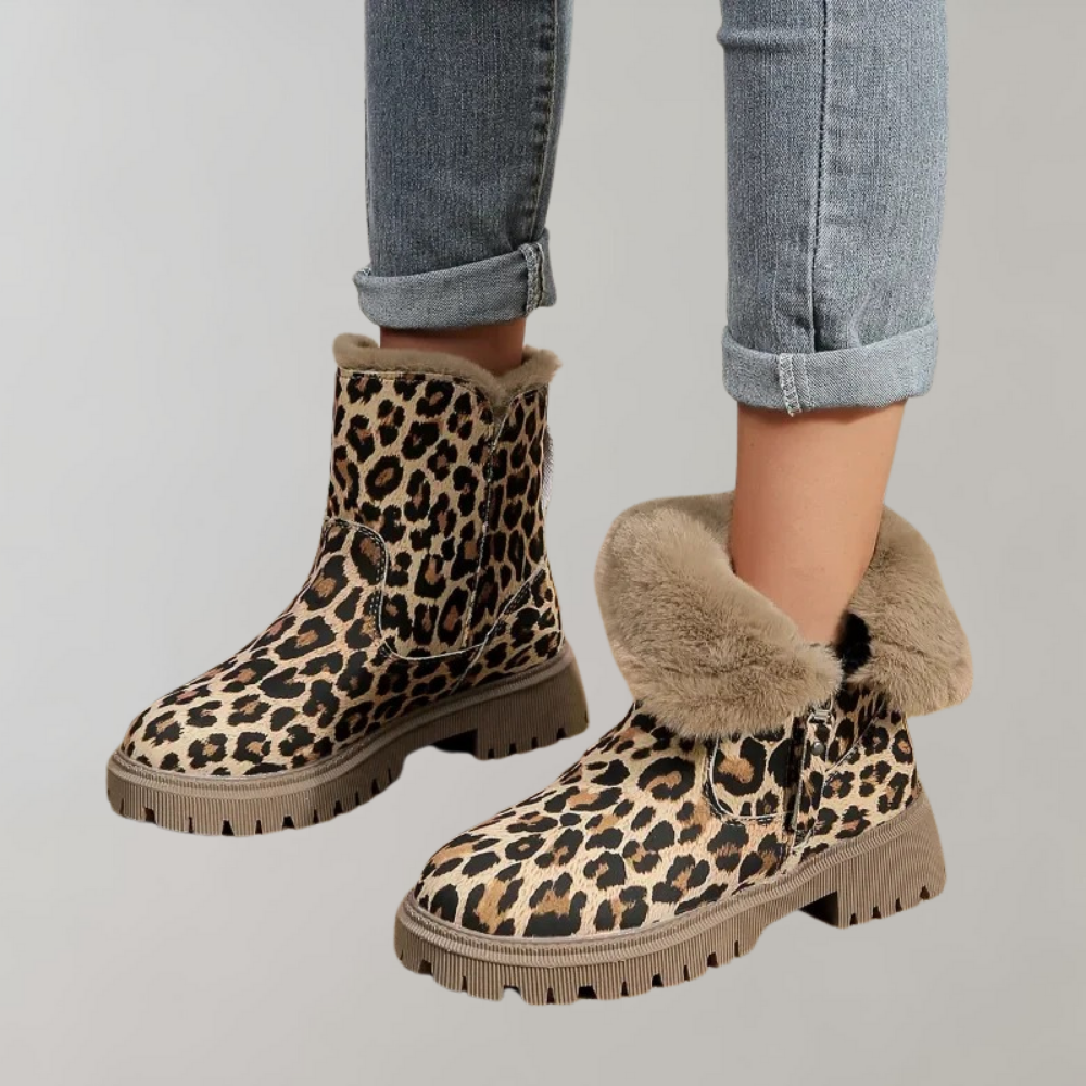 Kathy - Leopard Print Business Boots