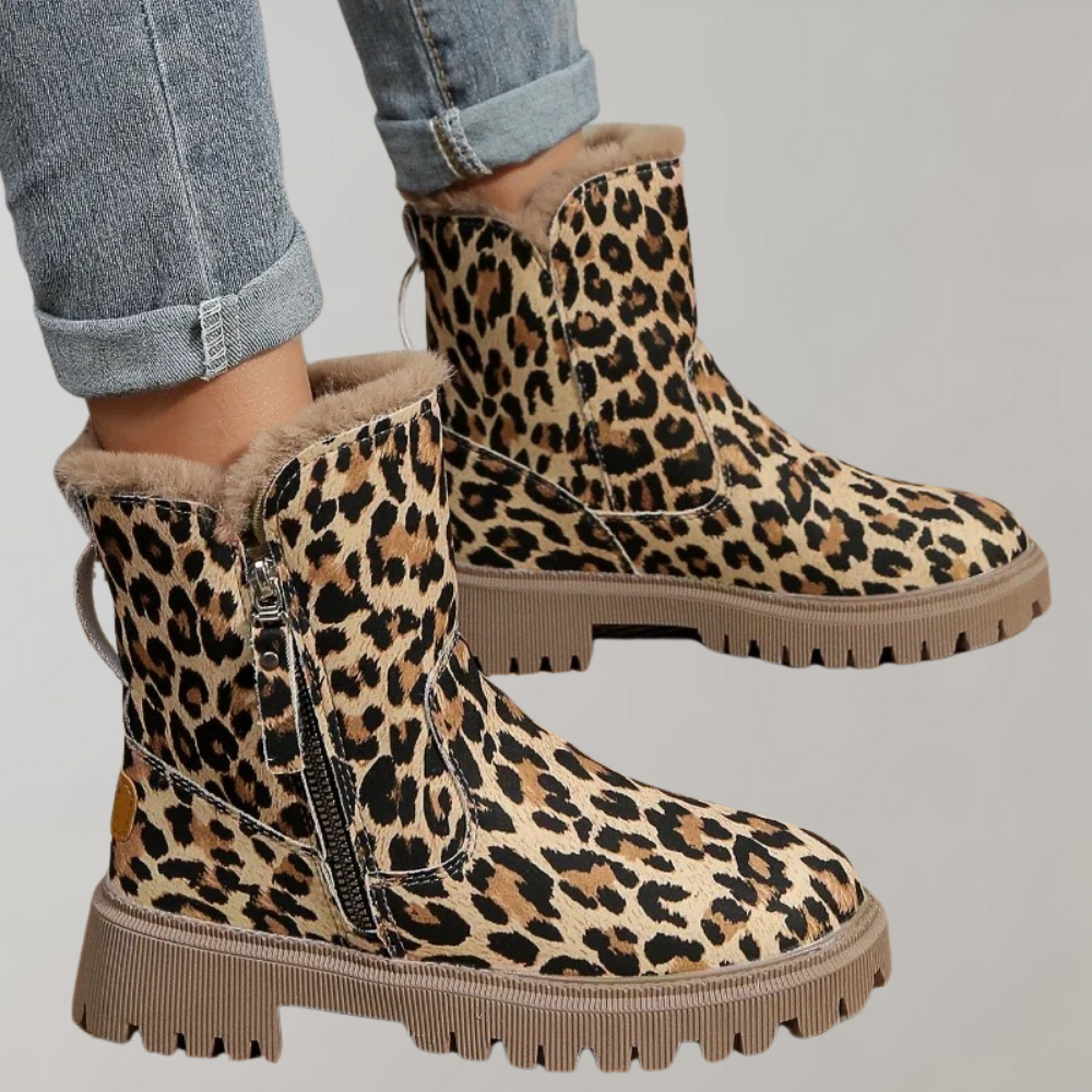 Kathy - Leopard Print Business Boots