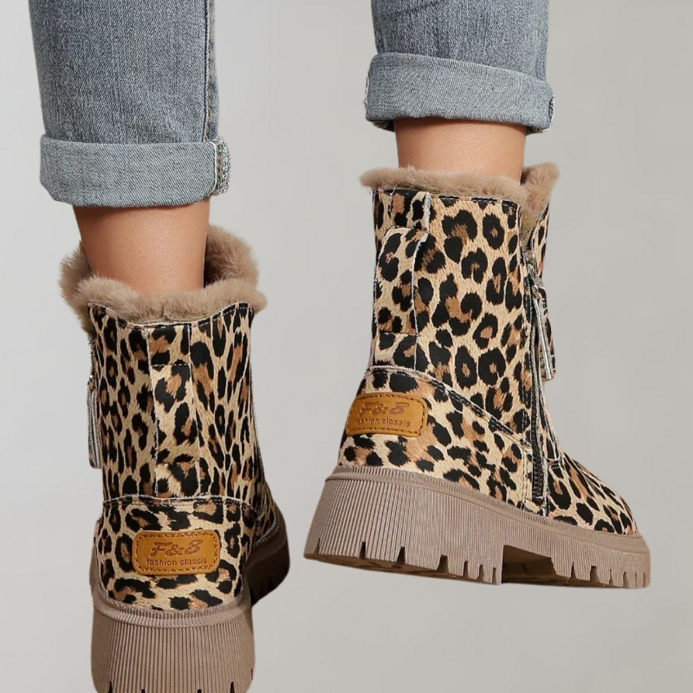 Kathy - Leopard Print Business Boots