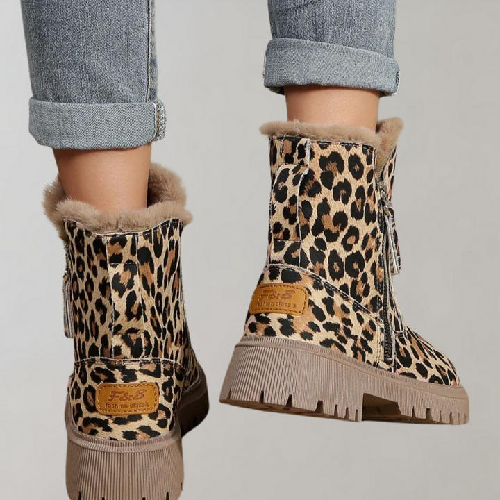 Kathy - Leopard Print Business Boots