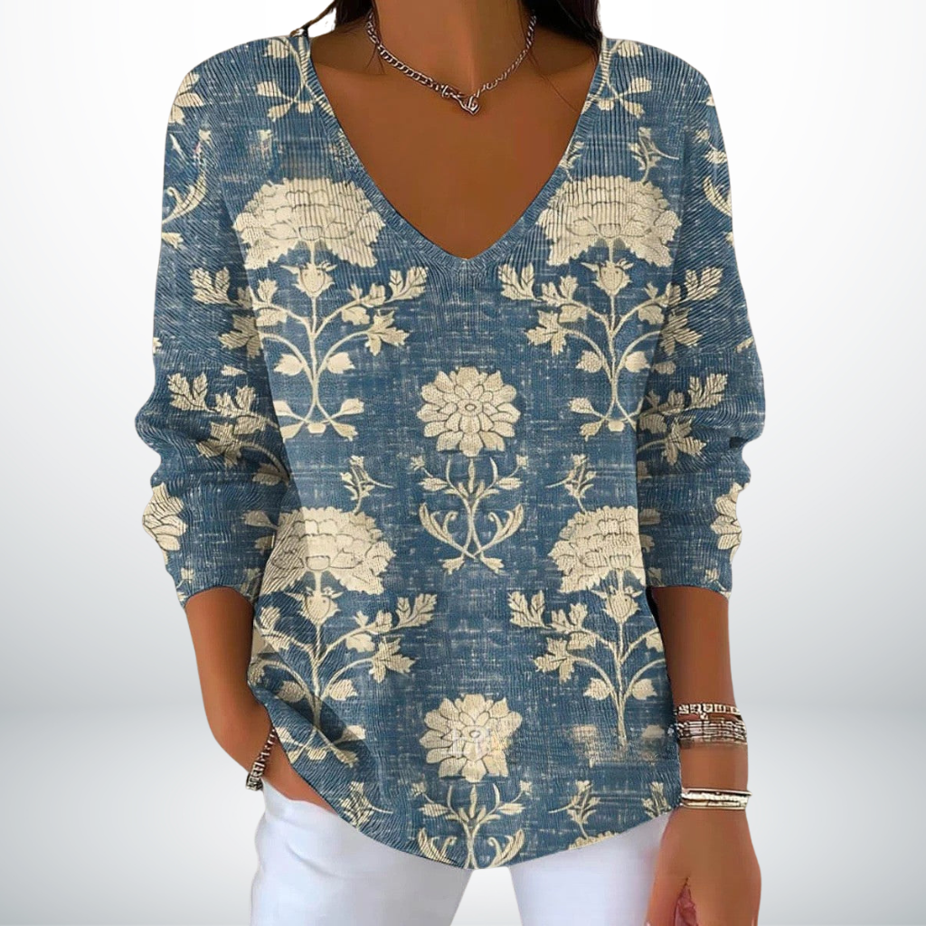 Evelien™ – Elegant V-Neck Sweater