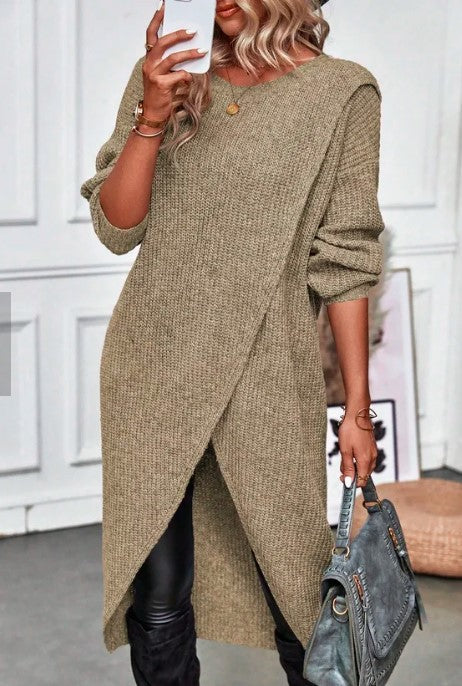 Savannah - Comfortable Irregular Style Sweater Dress