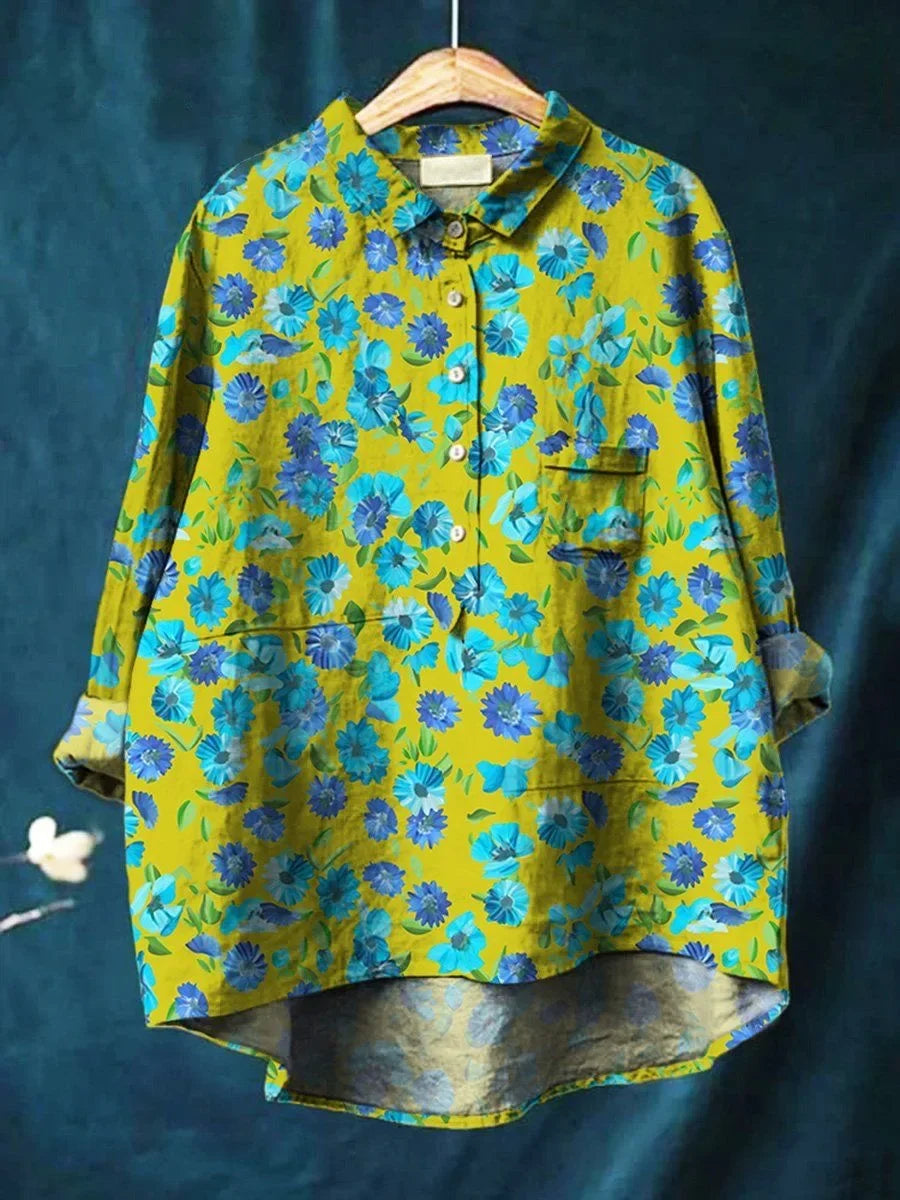 Elle | Elegant Shirt with Floral Design