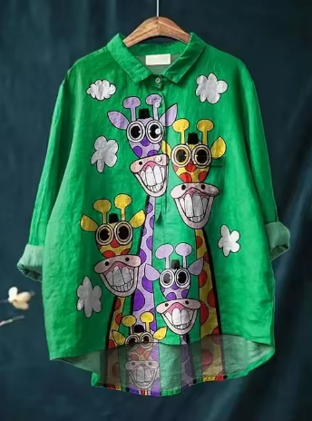 Elle | Elegant Shirt with Animal-Inspired Pattern