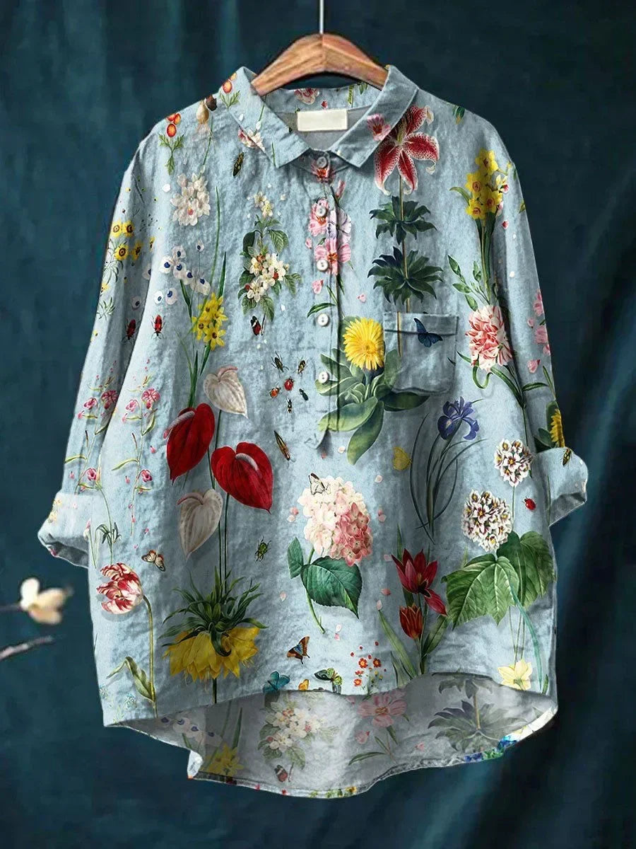 Elle | Elegant Shirt with Floral Pattern