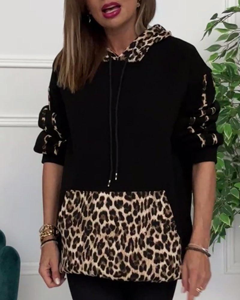 Charlotte - Comfortable Casual Leopard Print Hoodie