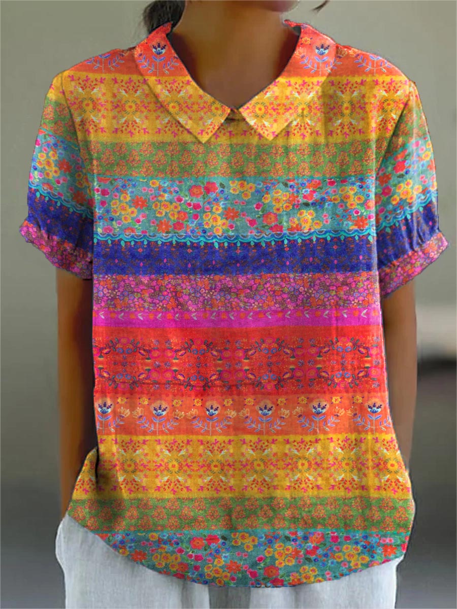 Cora | Floral Stripe Shirt