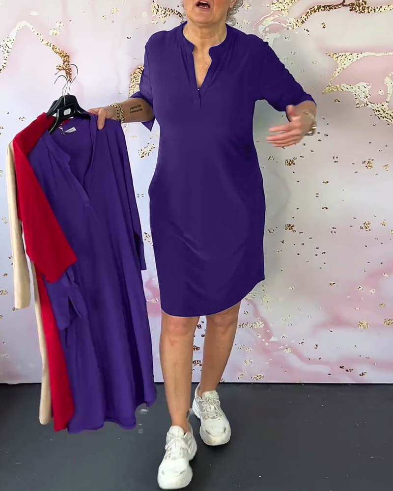 Sophia™ - Cozy Everyday Dress with Classic V-neck
