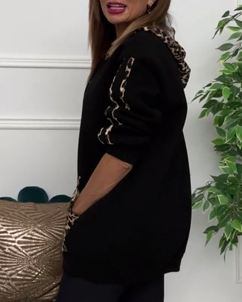 Charlotte - Comfortable Casual Leopard Print Hoodie
