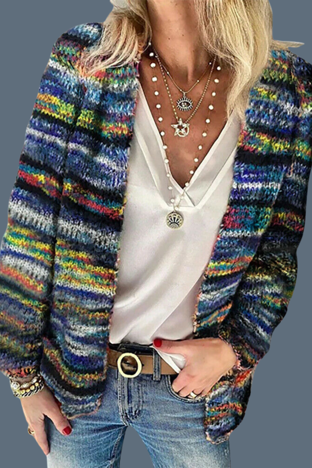 Rose - Super Soft, Multi-Colored Cardigan