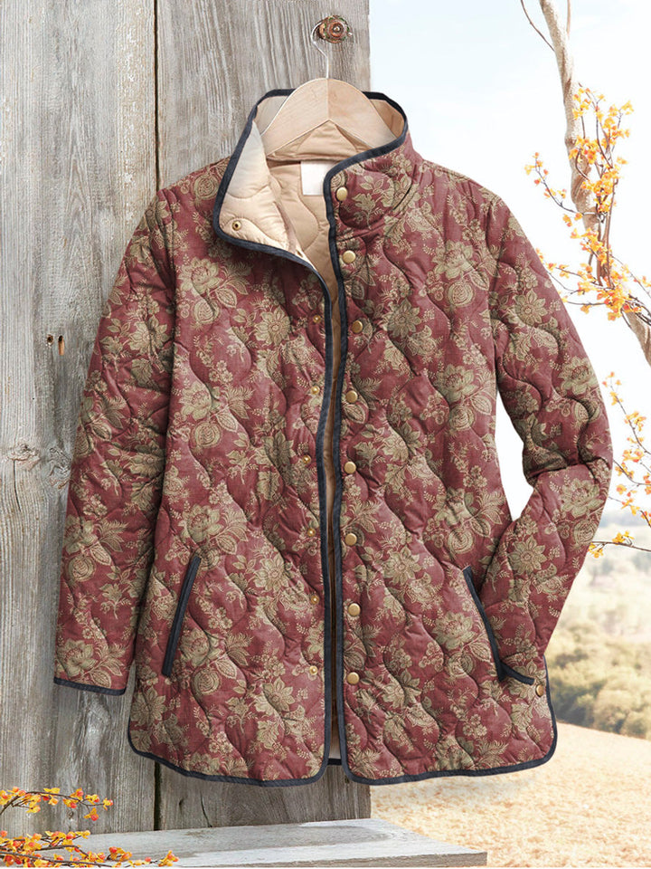 Elle | Retro Floral Print Women's Jacket