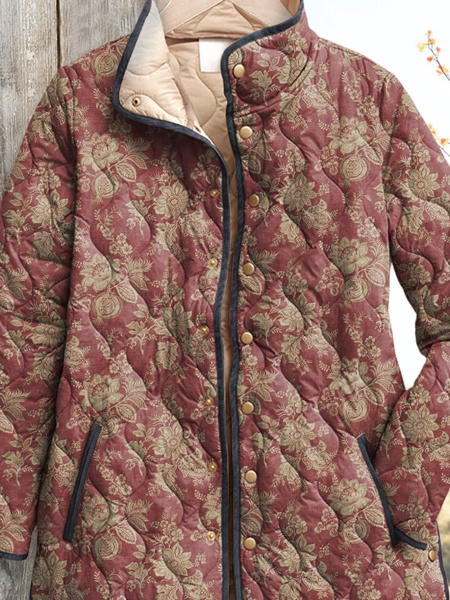 Elle | Retro Floral Print Women's Jacket