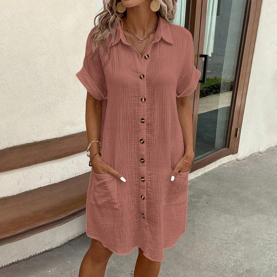 Riley™ - Chic Button-Up Summer Dress