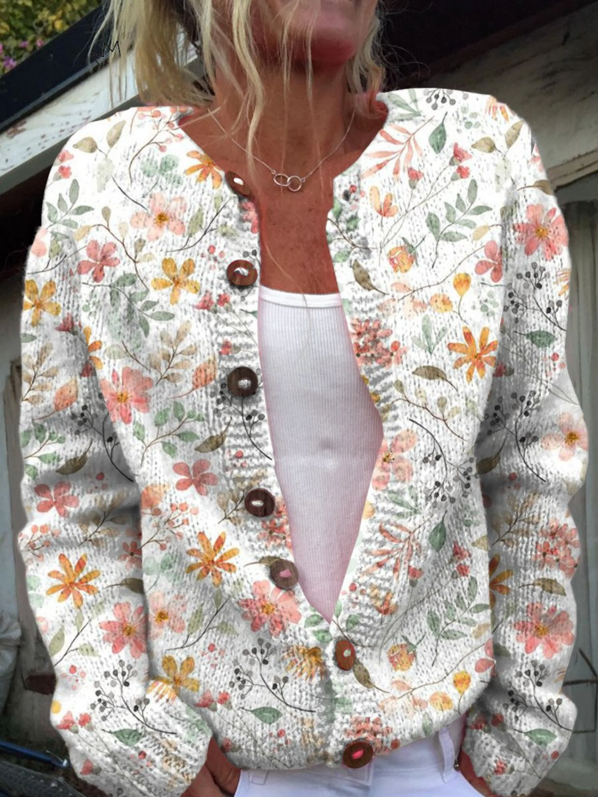 Sophia | Flower Print Cardigan