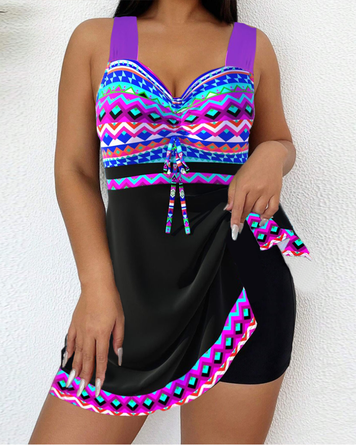 Emma | Swimsuit with drawstring and striped print