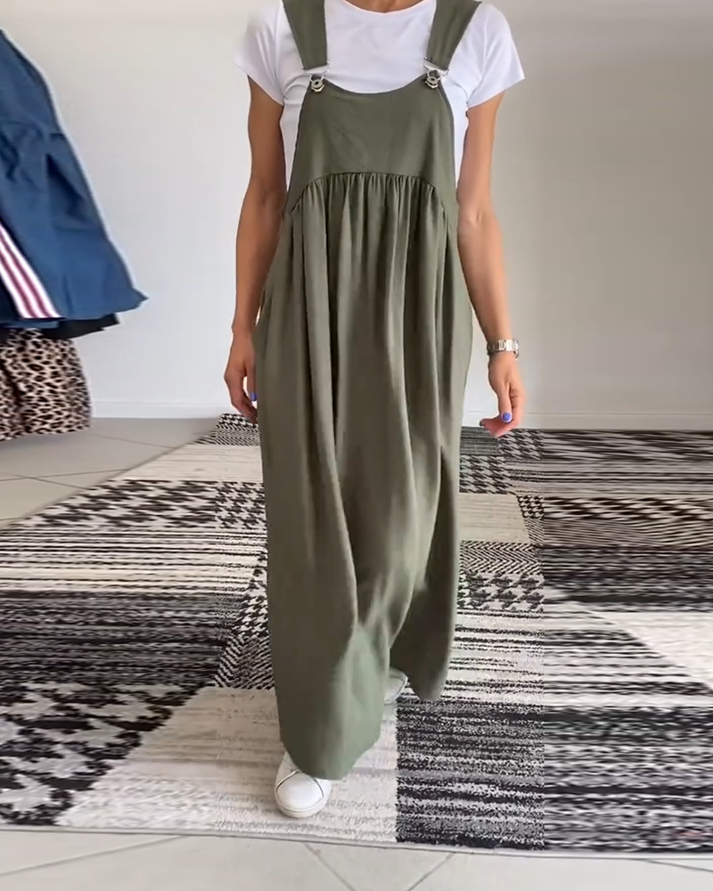 Emily™ - Chic Solid Color Suspender Dress