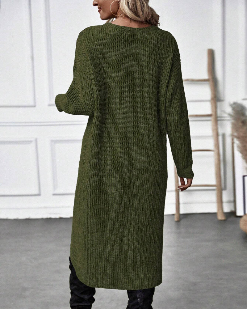 Savannah - Comfortable Irregular Style Sweater Dress