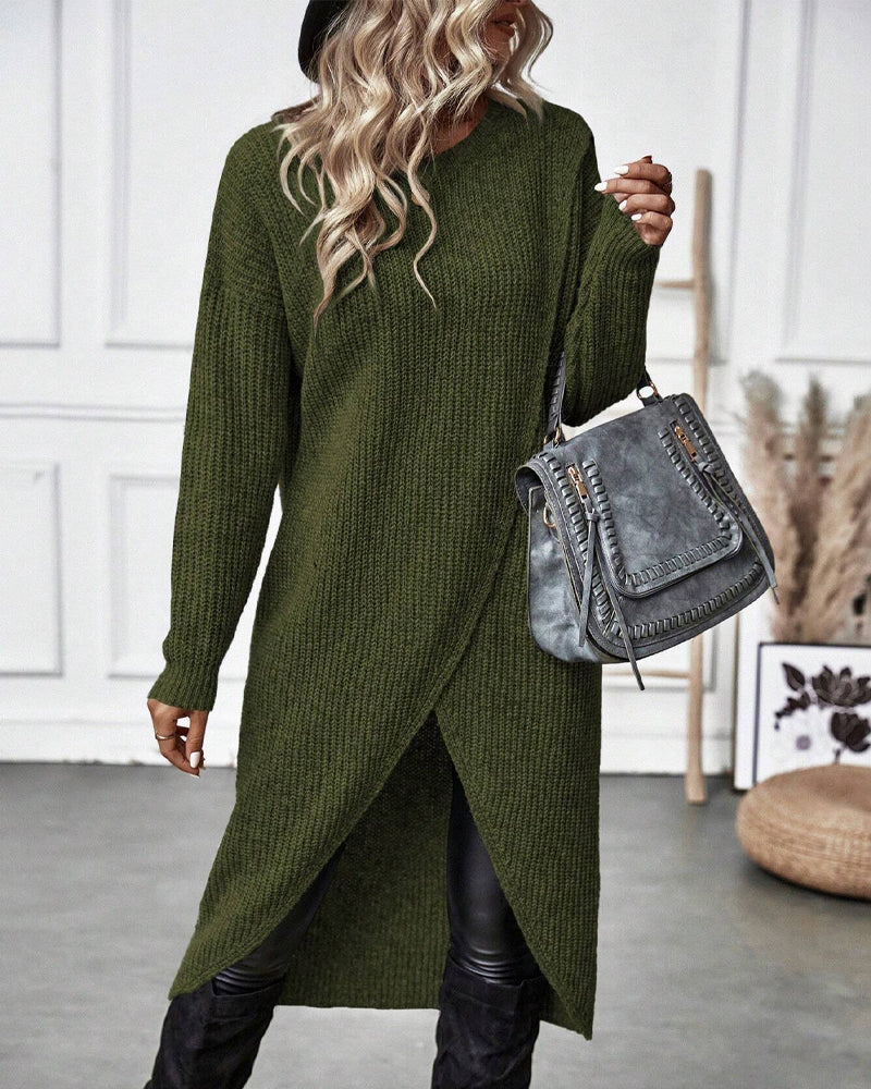 Savannah - Comfortable Irregular Style Sweater Dress