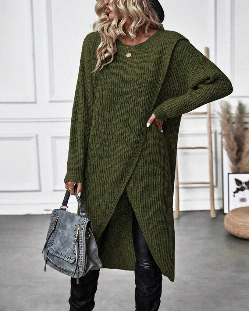 Savannah - Comfortable Irregular Style Sweater Dress