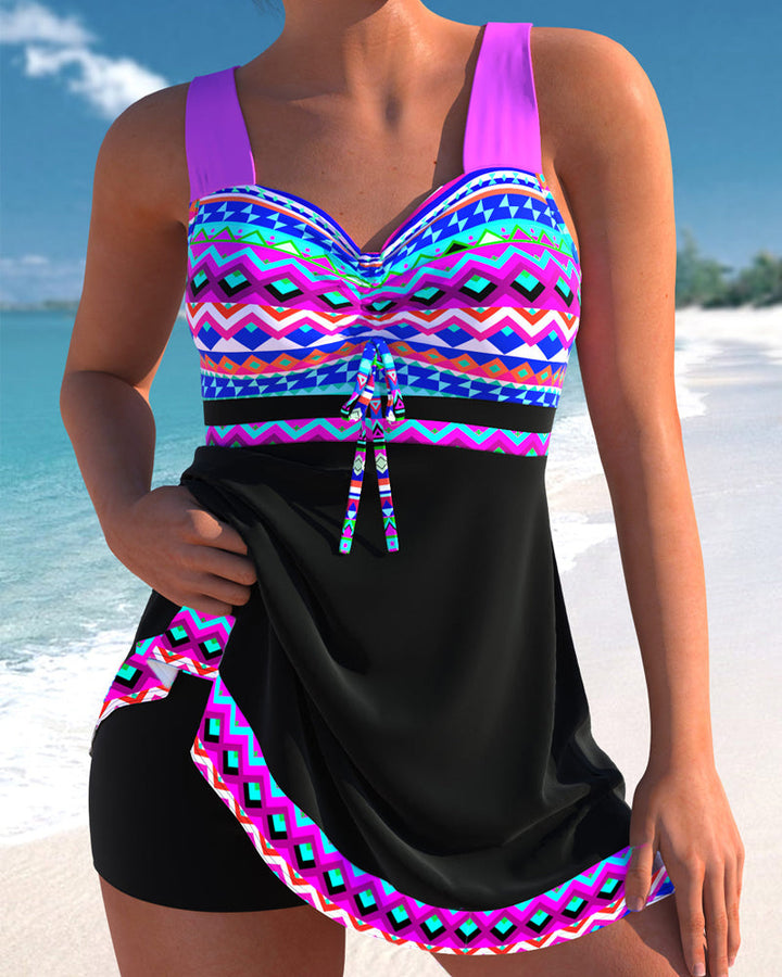 Emma | Swimsuit with drawstring and striped print