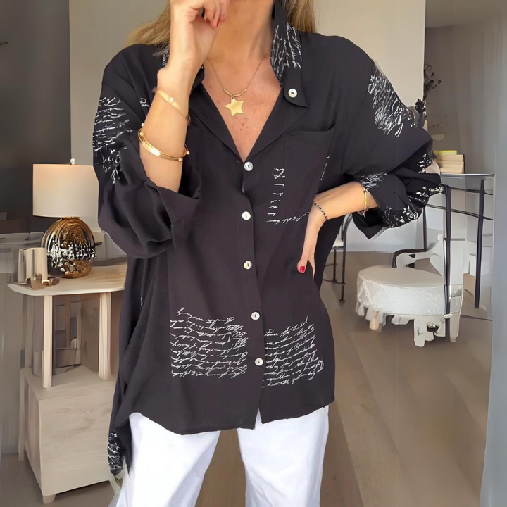Emily™ | Classic Handwritten Button-Up Shirt