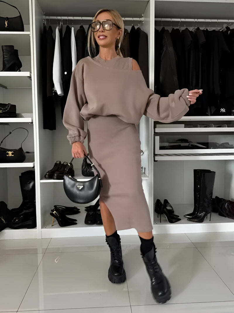 Sophie™ - Chic Two-piece Ensemble (Dress + Sweater)