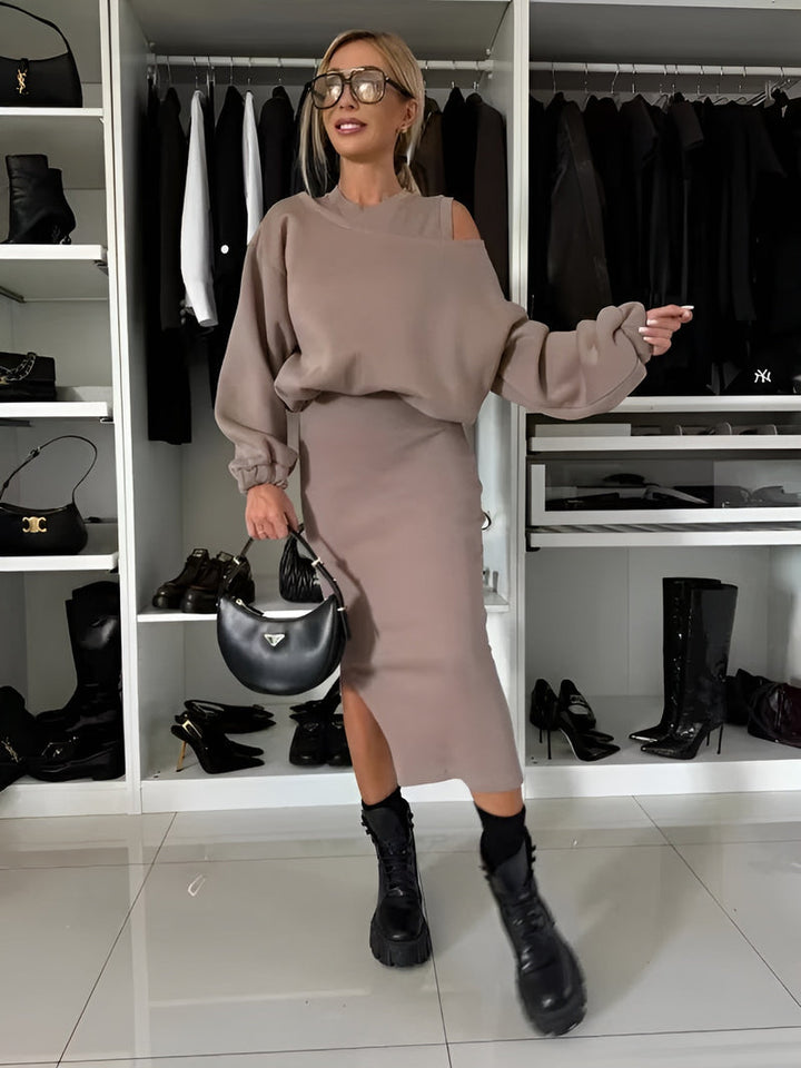 Sophie™ - Chic Two-piece Ensemble (Dress + Sweater)