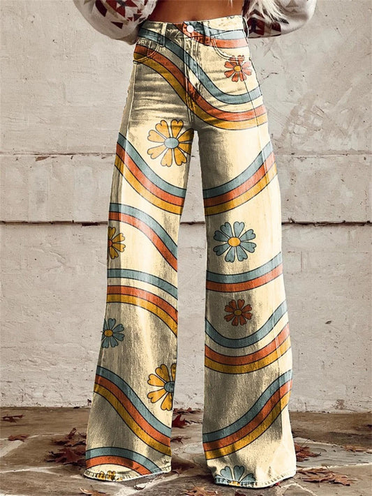 Sophie™ - Trendy Colorful Striped Wide Leg Trousers
