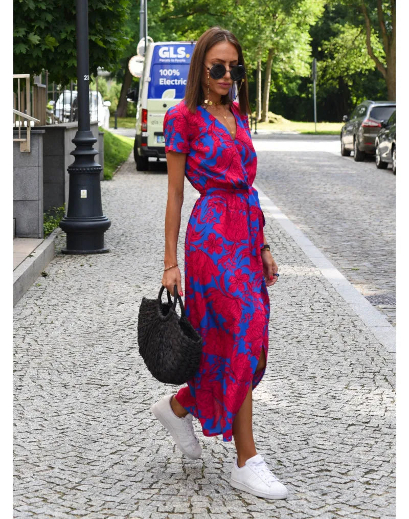 Samantha™ - Chic Floral Elegance Dress