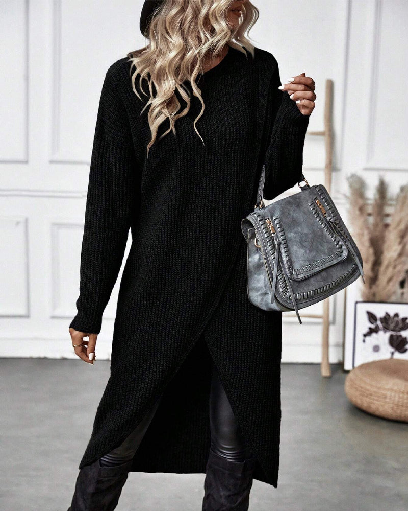 Savannah - Comfortable Irregular Style Sweater Dress
