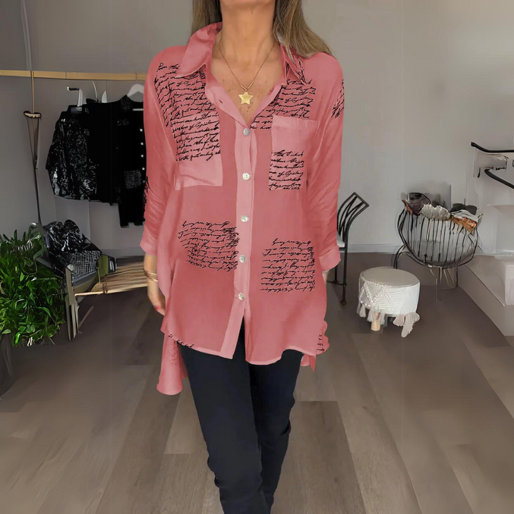 Emily™ | Classic Handwritten Button-Up Shirt