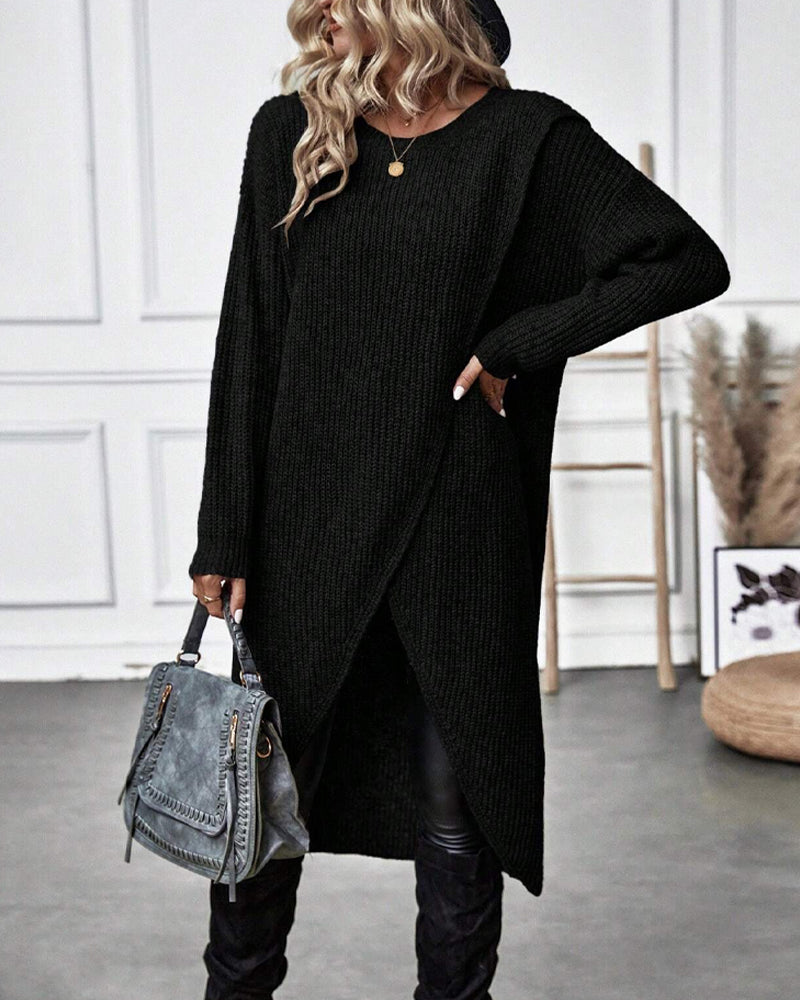 Savannah - Comfortable Irregular Style Sweater Dress