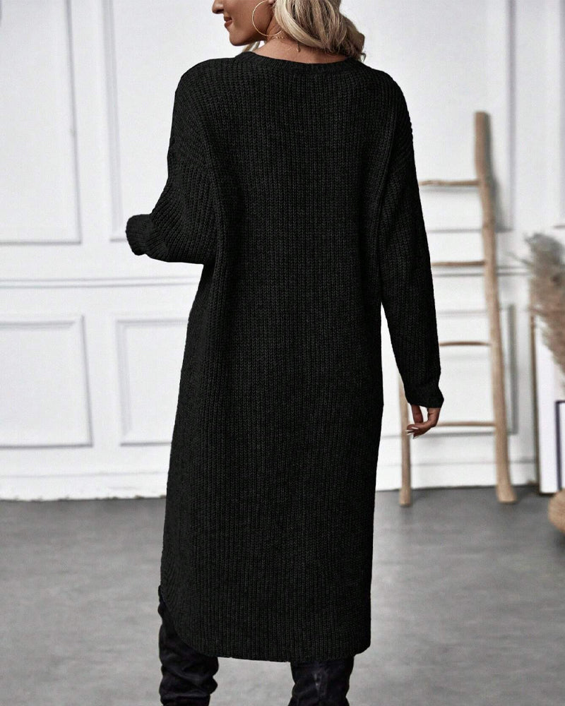 Savannah - Comfortable Irregular Style Sweater Dress