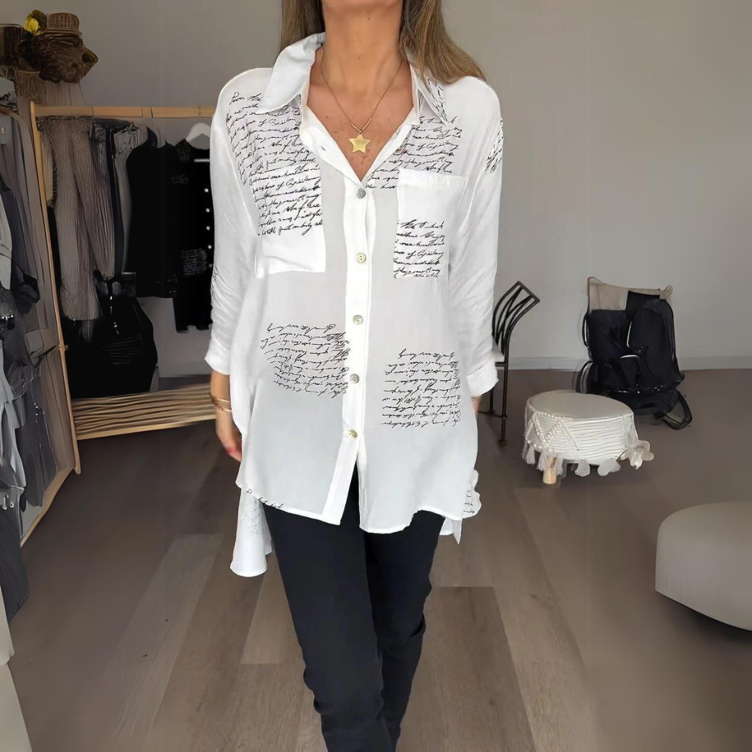 Emily™ | Classic Handwritten Button-Up Shirt