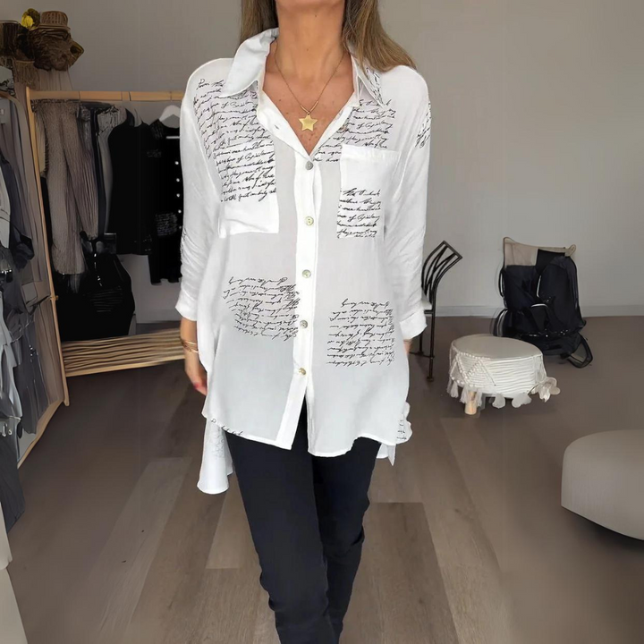 Emily™ | Classic Handwritten Button-Up Shirt