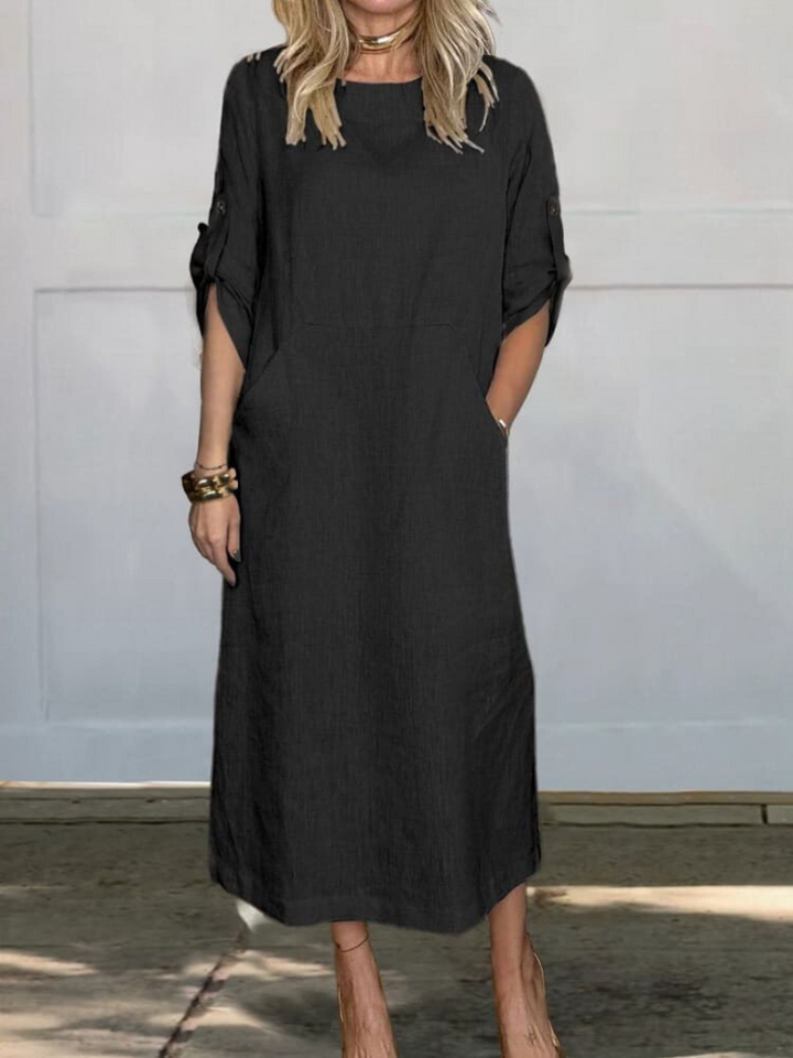 Sophia™ - Stylish Linen Dress with Pockets