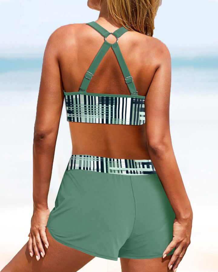 Janette | High-Waisted Striped Bikini