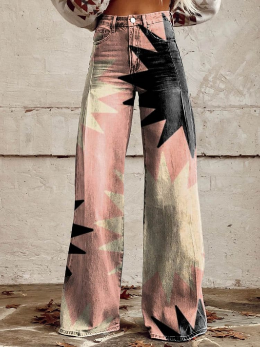 Sophia™ - Pink Burst Wide Leg Trousers