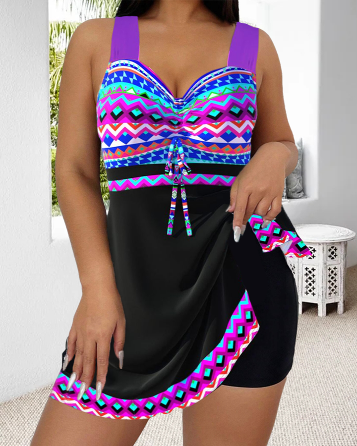Emma | Swimsuit with drawstring and striped print