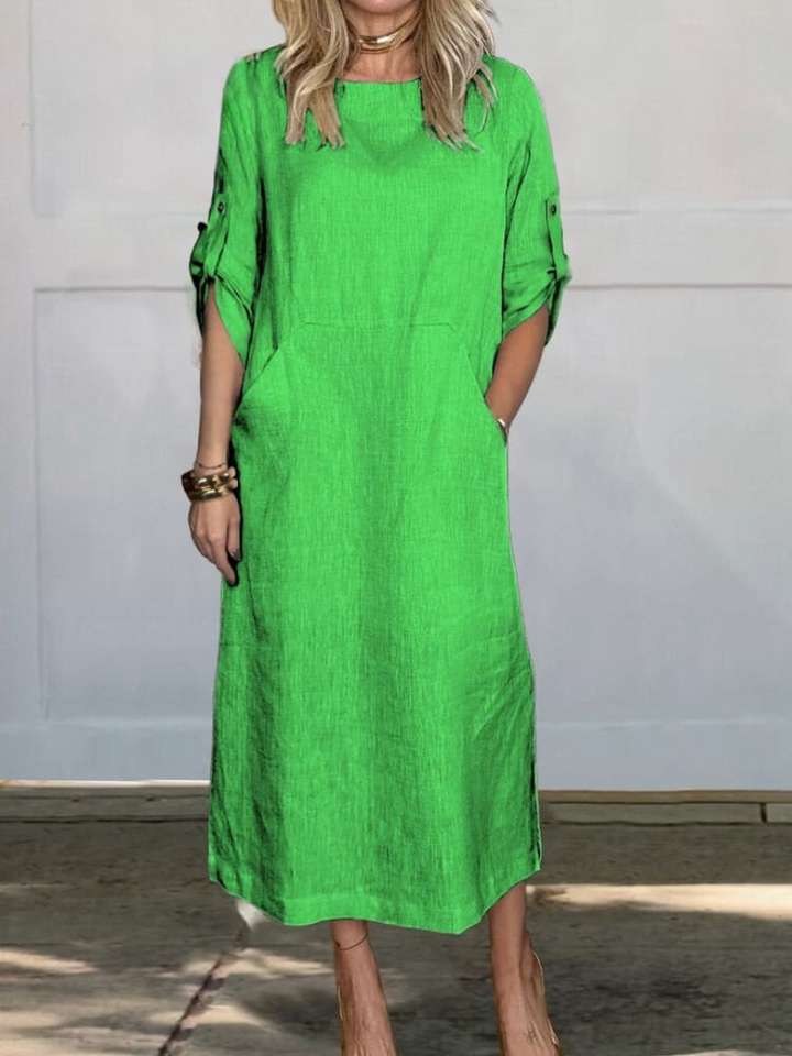 Sophia™ - Stylish Linen Dress with Pockets