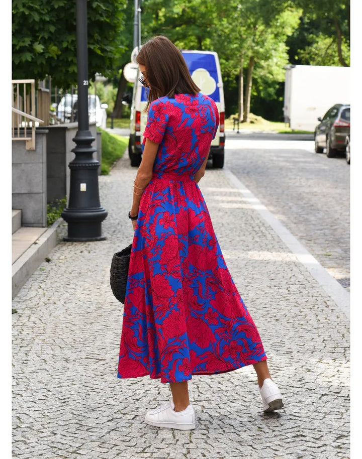 Samantha™ - Chic Floral Elegance Dress